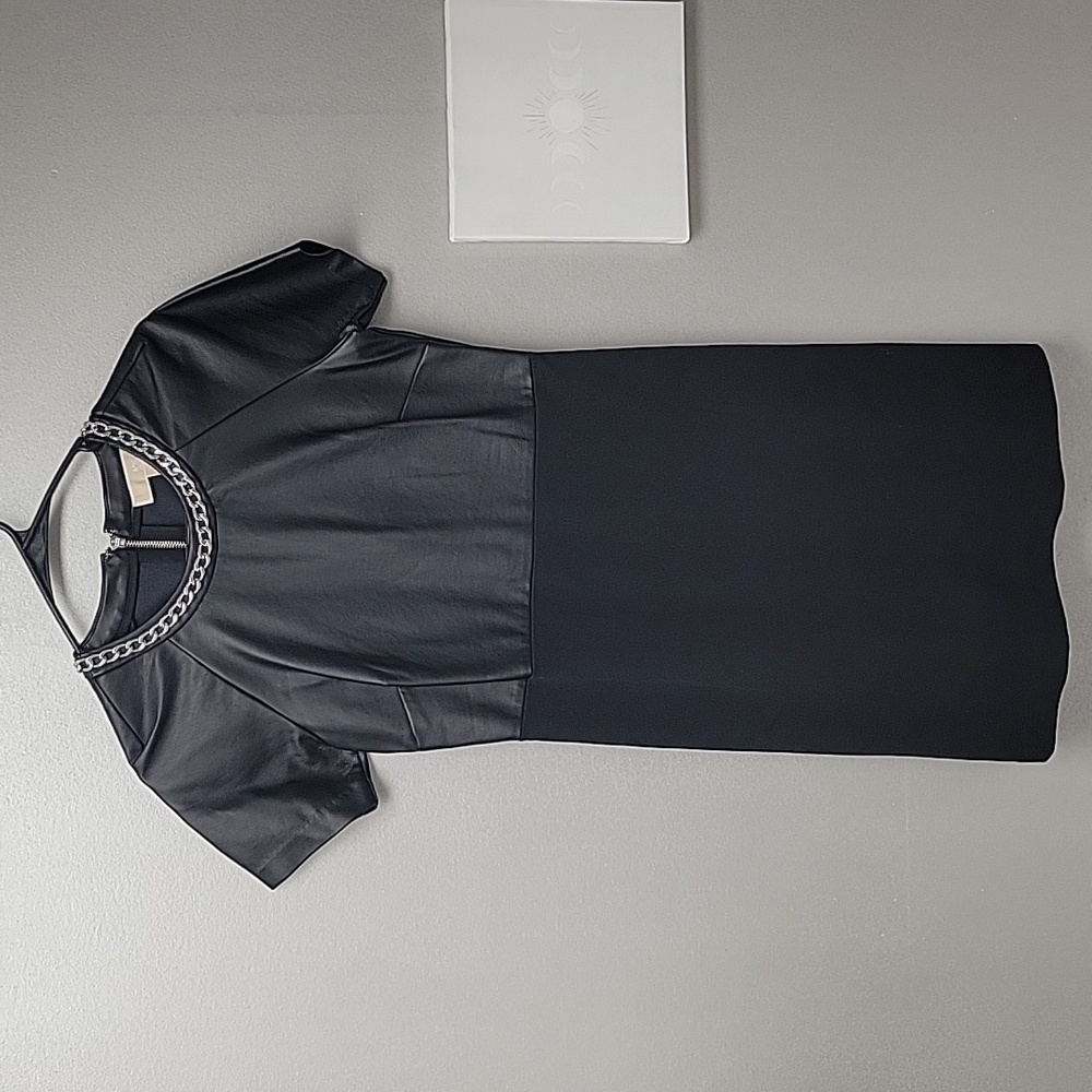 Michael Kors Faux Leather Black Dress Size XS